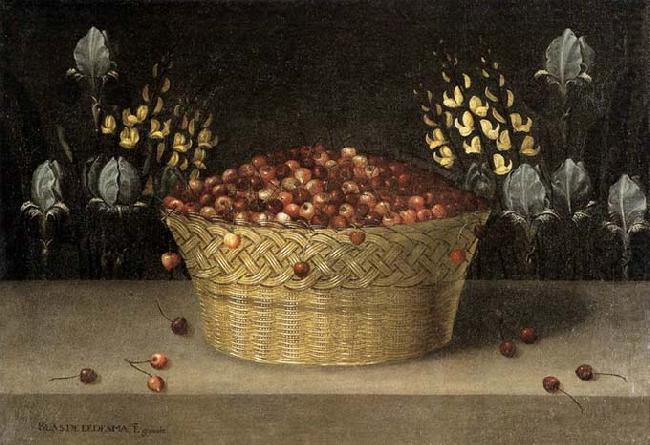 LEDESMA, Blas de Basket of Cherries and Flowers china oil painting image
